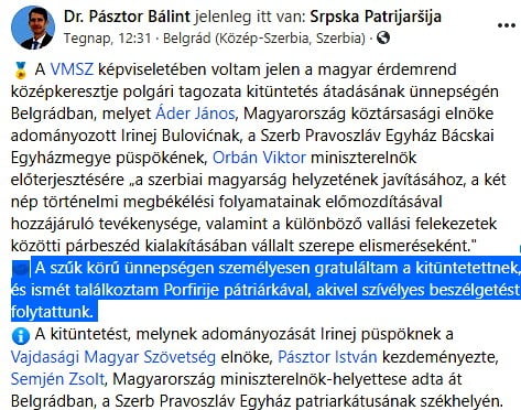 A VÖRÖS PÜSPÖK: Magyar állami kitüntetést kapott a bácskai pravoszláv püspök, aki a szerb egyház nacionalista vonulatához tartozik 4