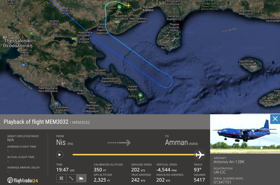 LÉGIKATASZTRÓFA: A szerencsétlenül járt gép útvonala (Forrás Flightradar24, Twitter)