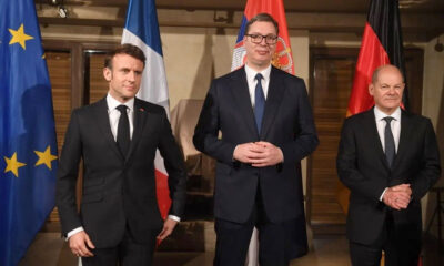 HÁRMAS TALÁLKOZÓ: A francia és a szerb elnök, valamint a német kancellár
