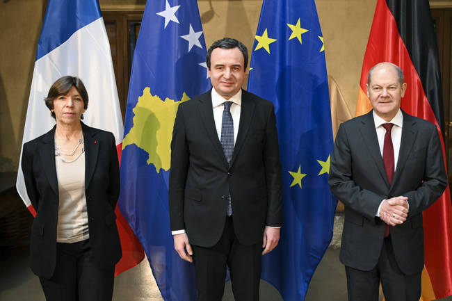Mégis lesz szerb-koszovói találkozó a legmagasabb szinten Brüsszelben 5 Albin Kurti találkozója a német kancellárral és a francia Európa-ügyi miniszterrel