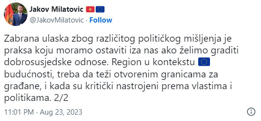 Montenegró, elnöki intézkedés