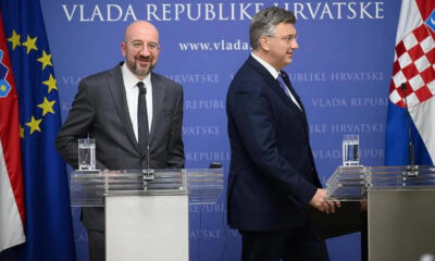 A horvát miniszterelnök elfordult Micheltől? A legolvasottabb bosnyák hírportál, a Klix.ba ezzel a fotóval számolt be a zágrábi találkozóról (Forrás: Klix.ba)