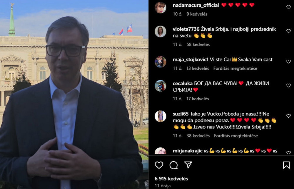 A szerb vezetők és az oroszok tovább nyomatják a belgrádi Majdanról szóló tézist 3 (Forrás: szerb elnöki Instagram)