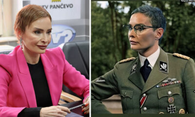 Olivera Zekić, a szerbiai médiahatóság elnöke és az általa provokációnak szánt fotó