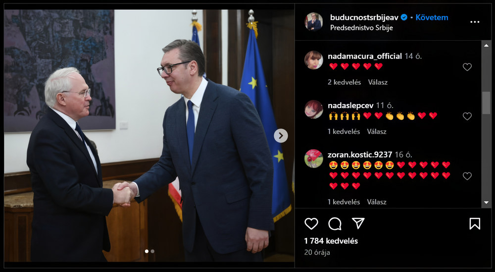 Röpködtek a szívecskék az elnöki Instagram-oldalon