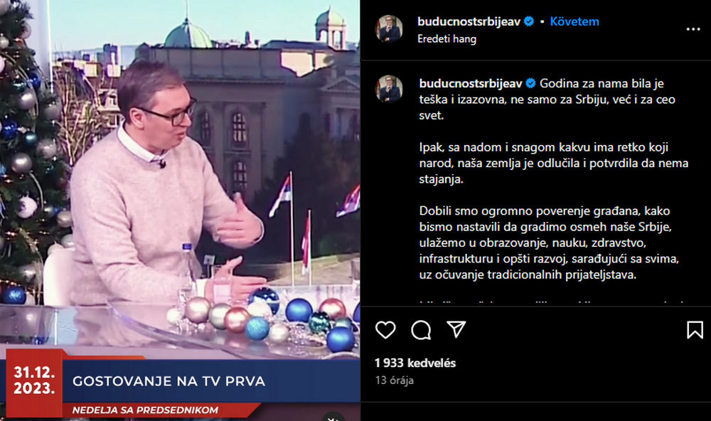 Újévi üzenet az Instagramon