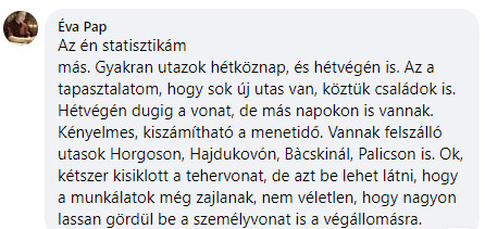 Olvasói hozzászólás a Facebookon