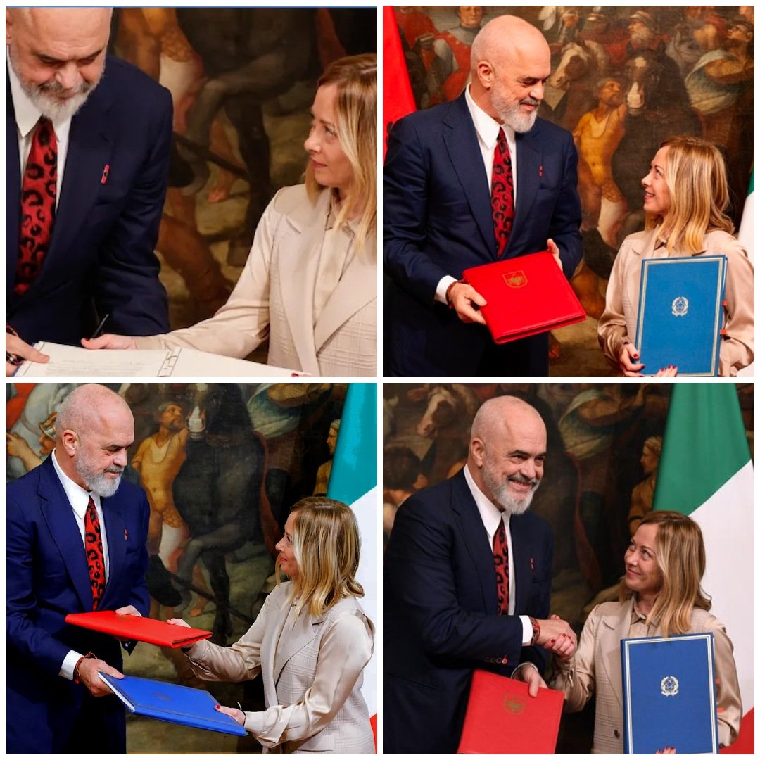 Edi Rama és Giorgia Meloni tavaly november 14-én aláírtak egy megállapodást, amely alapján migránsok tízezreit telepítik át Albániába, állítólag 36 ezer migránsról van szó