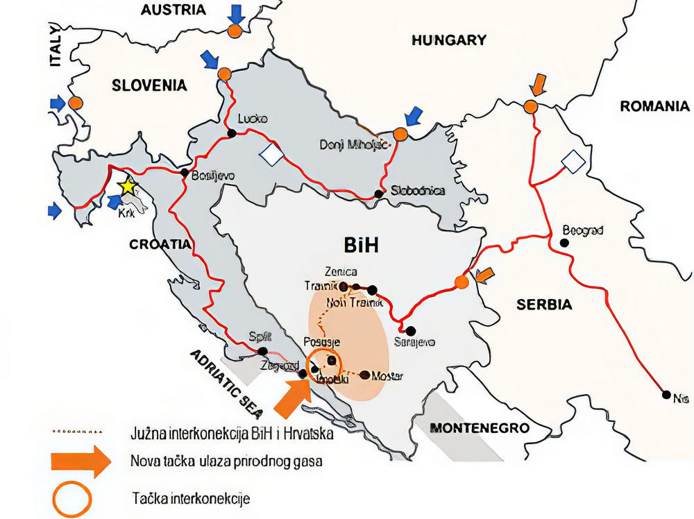 Pert nyert az FGSZ a két boszniai gázszolgáltatóval szemben, miután a Gazprom kigolyózta Boszniából 5 Boszniai gáztérkép