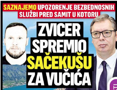 Az egyik szerb kormánylap szerint Zvicer legutóbb májusban akarta "lesből megölni" a szerb elnököt a kotori csúcs idején