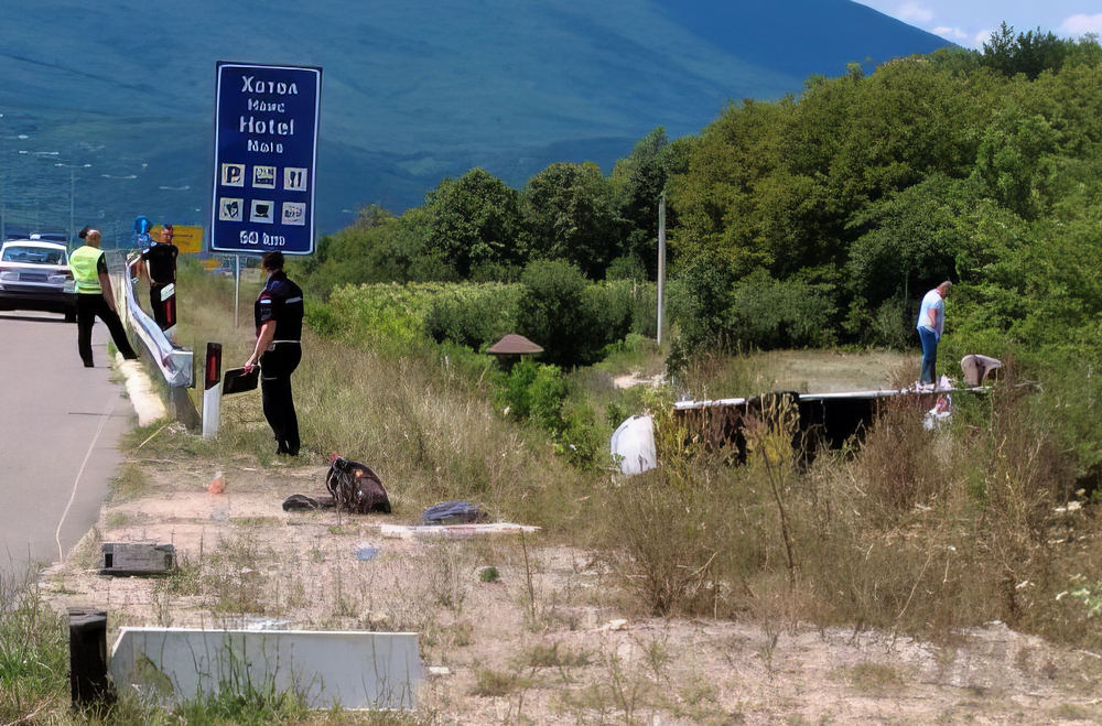 Csökkent a migránsok száma, több központot bezártak Szerbiában 4 A kisbusz az árokban végezte