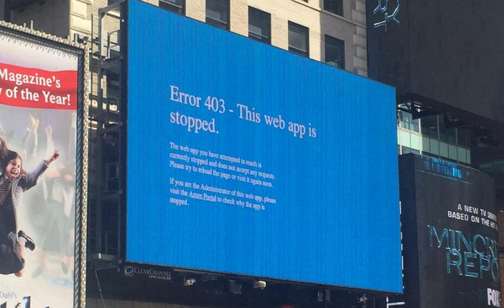 A Times Square, amikor BSOD van