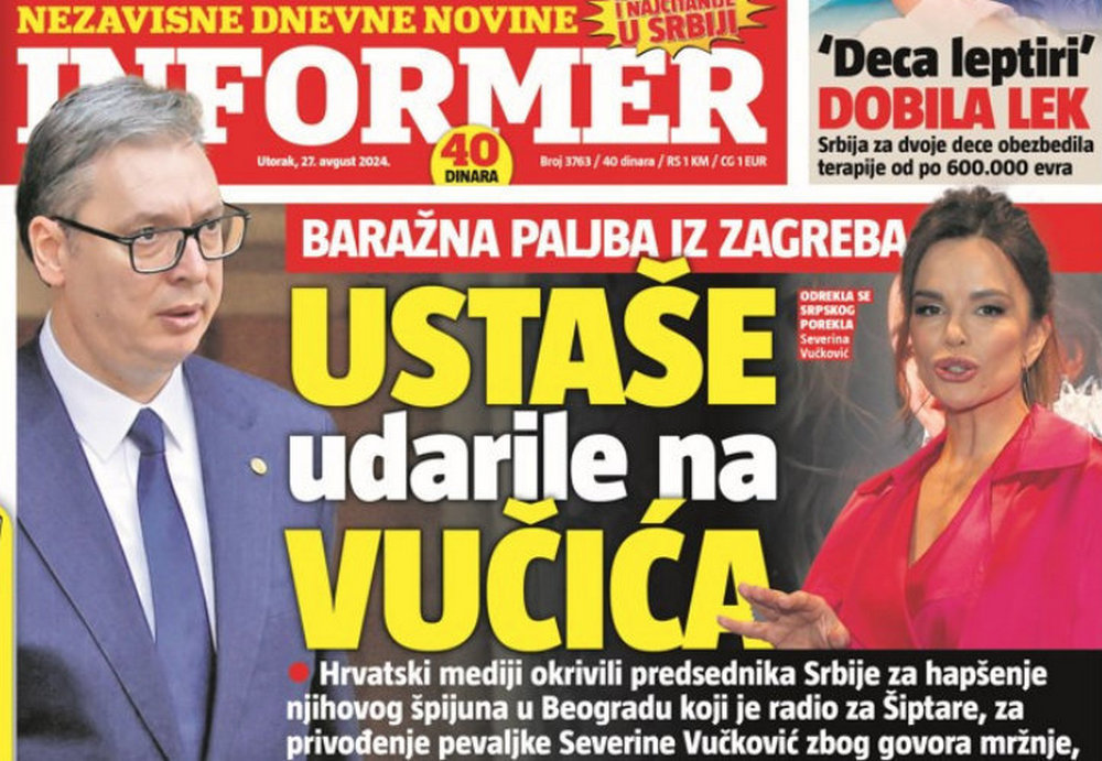 Vučić a Severina-ügy kapcsán: erre nem volt szükség, és butaság is volt 4 Az usztasák lecsaptak Vučićra - írja az Informer