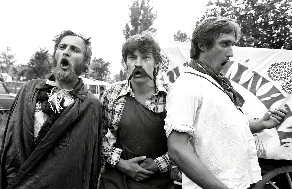 Tanyaszínház 1979, Hernyák György - Kovács Frigyes - Földi László (Fotó: Dormán László)
