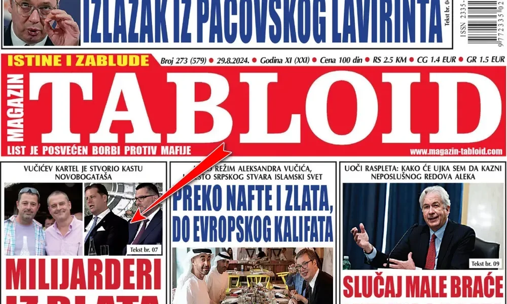 A keményen Vucic ellenes Tabloid megpróbálja felvázolni a vucici rendszer működését, az állítások teljes igazságtartalmát nehéz lenne ellenőrizni, viszont a valóságtól nem áll messze a cikk, legalábbis a szerbiai rendszert illetően