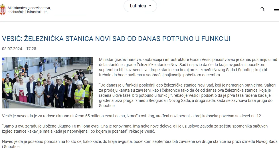 A fent említett minisztériumi beszámoló egy része