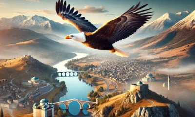 Így képzeli el a mesterséges intelligencia az amerikai sasmadár berepülését Észak-Macedónia fölé