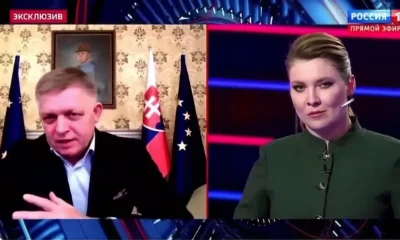 Robert Fico szlovák miniszterelnök interjút adott Olga Szkabejevának, a Russia -1 orosz állami csatorna műsorvezetőjének, aki a "Putyin vasbabája" nevet kapta az orosz ellenzék bírálata miatt