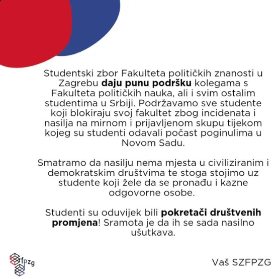 A szerb rezsimhű média szerint horvát szakácskönyvből főzik a szerbiai ellenállást 3 A zágrábi diákok támogatják szerbiai kollégáikat, és azt mondják, hogy a diákok mindig is kezdeményezői voltak a társadalmi változásoknak. Kár, hogy most erőszakkal elhallgattatják őket