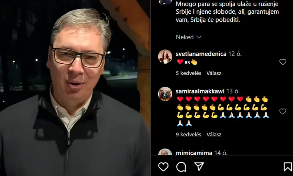 A szerb elnök lefekvés előtt ismét gondoskodott arról, hogy az ország "jó hírekre" ébredjen