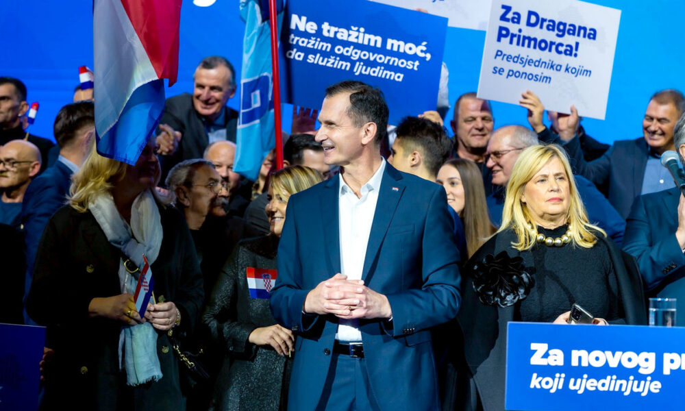 A horvát kormánypárti elnökjelölt a spliti nagygyűlésen