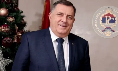 Milorad Dodik, a Boszniai Szerb Köztársaság elnöke személyes boldogságot, örömet és jó egészséget kívánt a Boszniai Szerb Köztársaság, Bosznia-Hercegovina, Szerbia és az egész régió állampolgárainak a 2025-ös évben