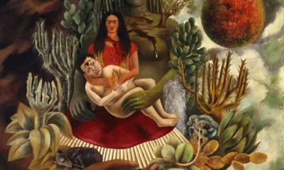 A VILÁGEGYETEM SZERELMI ÖLELÉSE, A FÖLD, ÉN, DIEGO ÉS SEÑOR XÓLOTL – Frida Kahlo 1949-es festménye egy szerelmi kapcsolat kozmikus mélységeibe enged betekintést nyerni