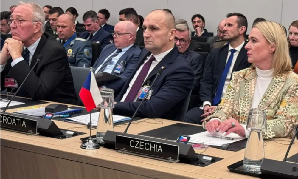 Ivan Anušić horvát védelmi miniszter az Ukrajnai Védelmi Kapcsolattartó Csoport brüsszeli ülésén (Forrás MORH)