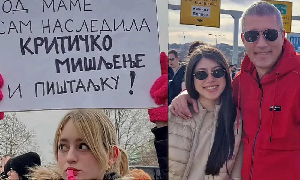 Anyától örököltem a kritikus gondolkodást és a sípot - hirdeti ez a lány a transzparensén