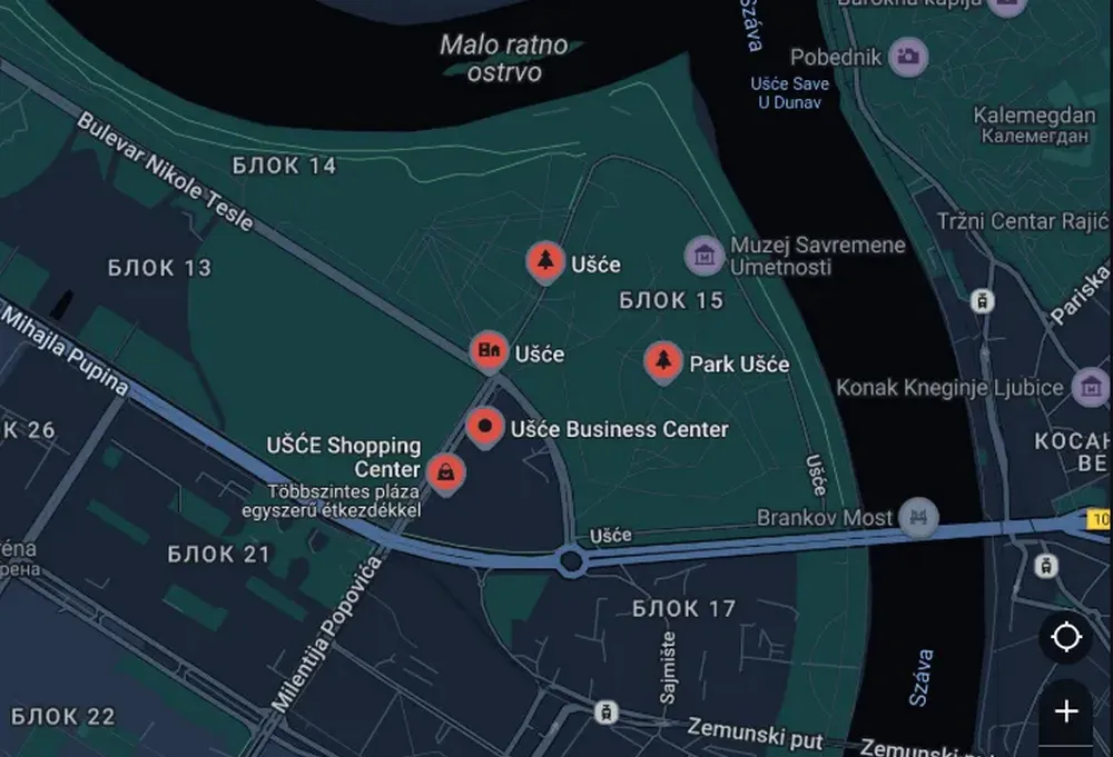 Mindkét oldal incidensekre számít március 15-én Belgrádban 2 Az Usce park és a Branko-híd Belgrádban, a Száva és a Duna találkozásánál