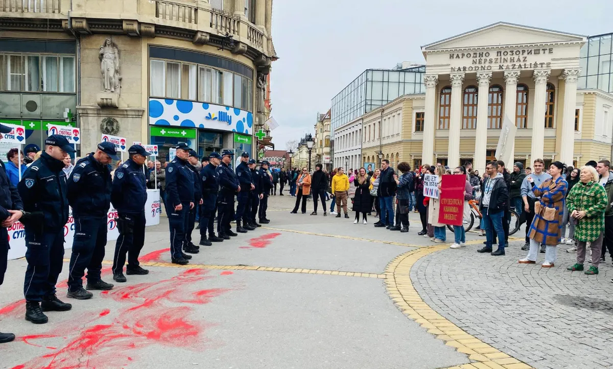 The Progressives Set Up Ten Booths in Downtown Subotica, but Locals Drove Them Away (Source: Magločistač)