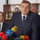 Milorad Dodik beszédet mond a rendőrségnapi rendezvényen, amelyen megállapította, hogy a rendőrség az egyik legfontosabb intézmény, mert megőrzi a boszniai Szerb Köztársaság nemzeti és állami jellegét