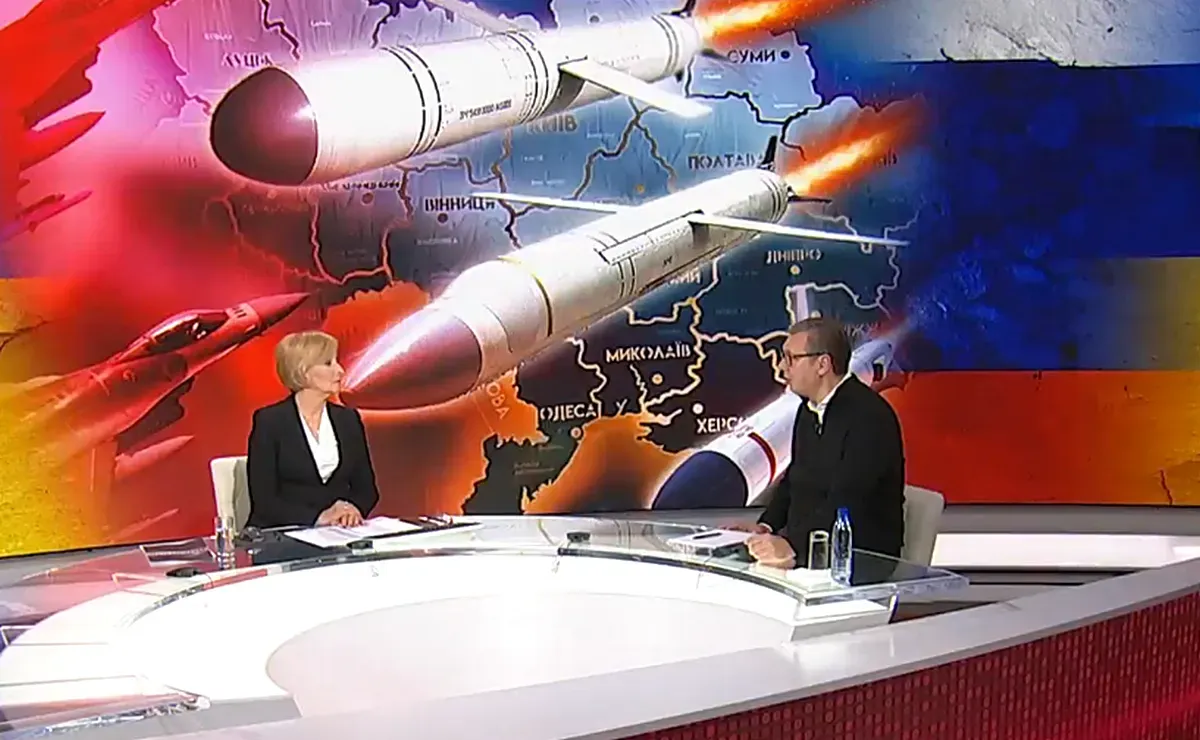 A szerb elnök az állami televíziónak adott interjújának a legvégén tért ki az ukrajnai fegyverszállításra