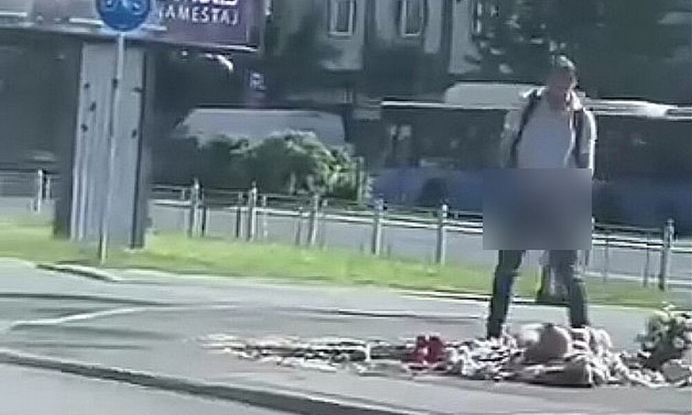 Egy ismeretlen férfi levizelte az emlékezés virágait