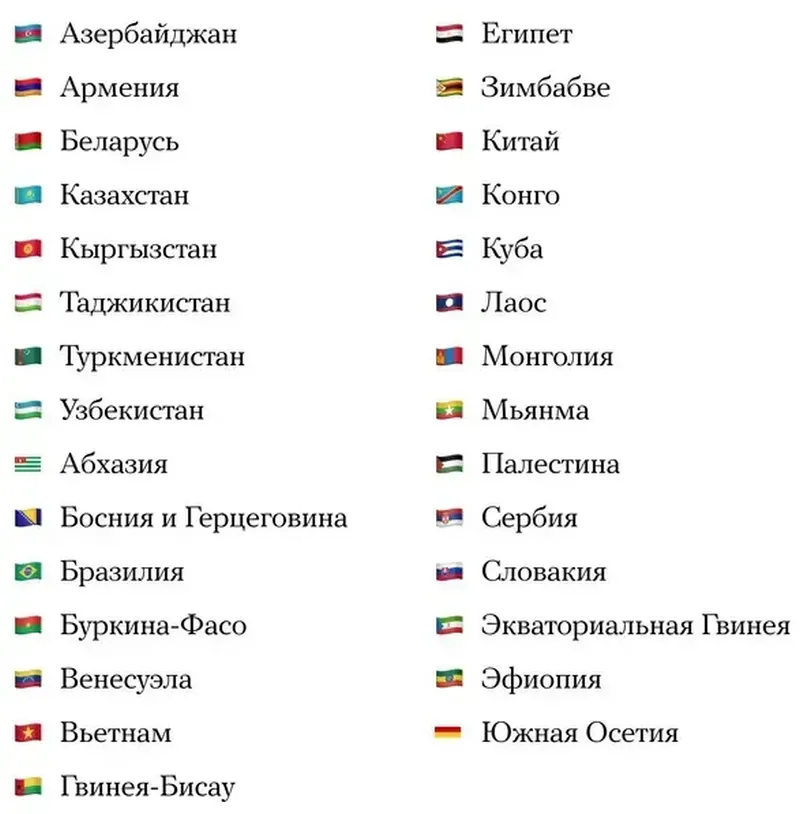 Lettország és Litvánia megtiltotta Vučić gépének átrepülését? 2 A kép alapján a következő országok vesznek részt a moszkvai díszszemlén: Azerbajdzsán, Örményország, Fehéroroszország, Kazahsztán, Kirgizisztán, Tádzsikisztán, Türkmenisztán, Üzbegisztán, Abházia, Bosznia-Hercegovina, Brazília, Burkina Faso, Venezuela, Vietnám, Guinea-Bissau, Egyiptom, Zimbabwe, Kína, Kongó, Kuba, Laosz, Mongólia, Mianmar, Palesztina, Szerbia, Szlovákia, Egyenlítői-Guinea, Etiópia, Dél-Oszétia (Forrás: Meduza)