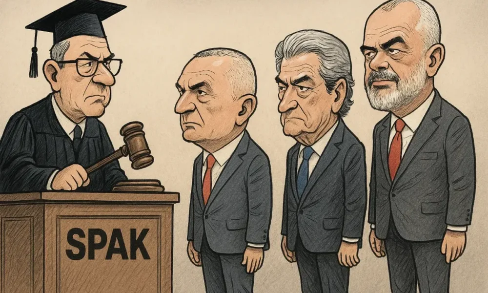 Sorbanállás a SPAK "standjánál' (A MI karikatúrája)