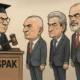 Sorbanállás a SPAK "standjánál' (A MI karikatúrája)