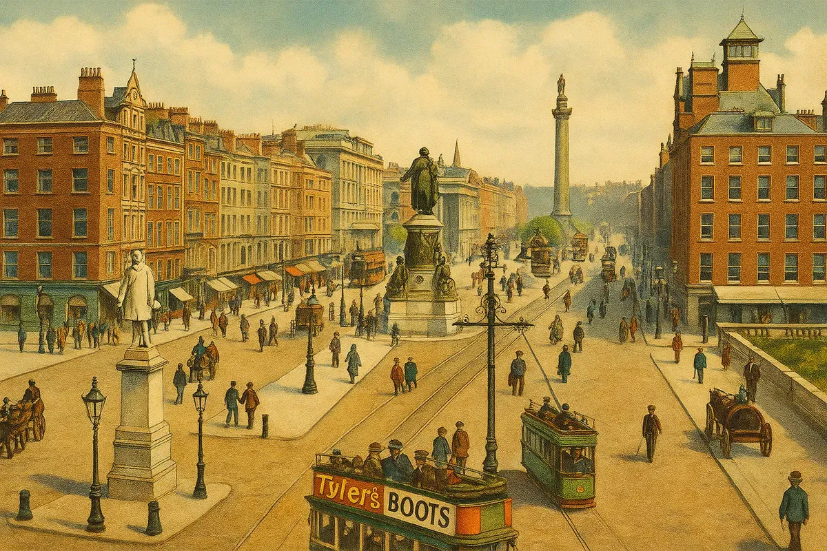 Körülbelül így nézhetett ki Dublin Joyce korában, egy korabeli kép a MI feljavításában