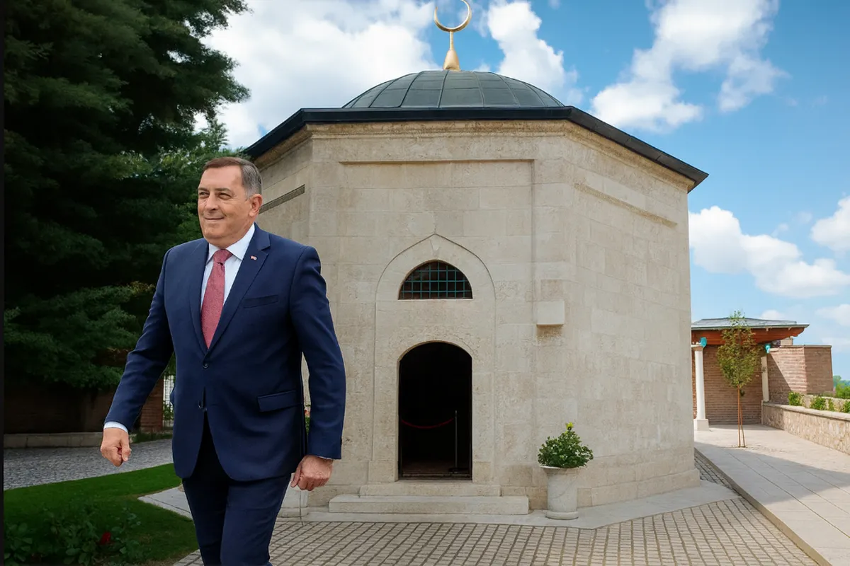 FAKE NEWS: Milorad Dodik budapesti látogatása során titokban felkereste Gül baba türbéjét, és megköszönte neki, hogy rózsákat telepített Magyarországra. A boszniai külügyminisztérium jegyzékében elismeréssel nyilatkozott Dodik nemes gesztusáról (A kép illusztráció)