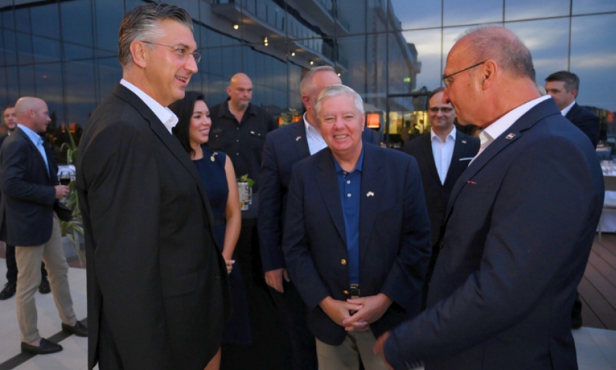 Plenkovic horvát miniszterelnök és Lindsey Graham találkozója