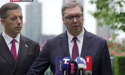 A szerb elnök és külügyminisztere New York-ban, ahol az ENSZ közgyűlés ülésszakán vesznek részt (Screenshot)