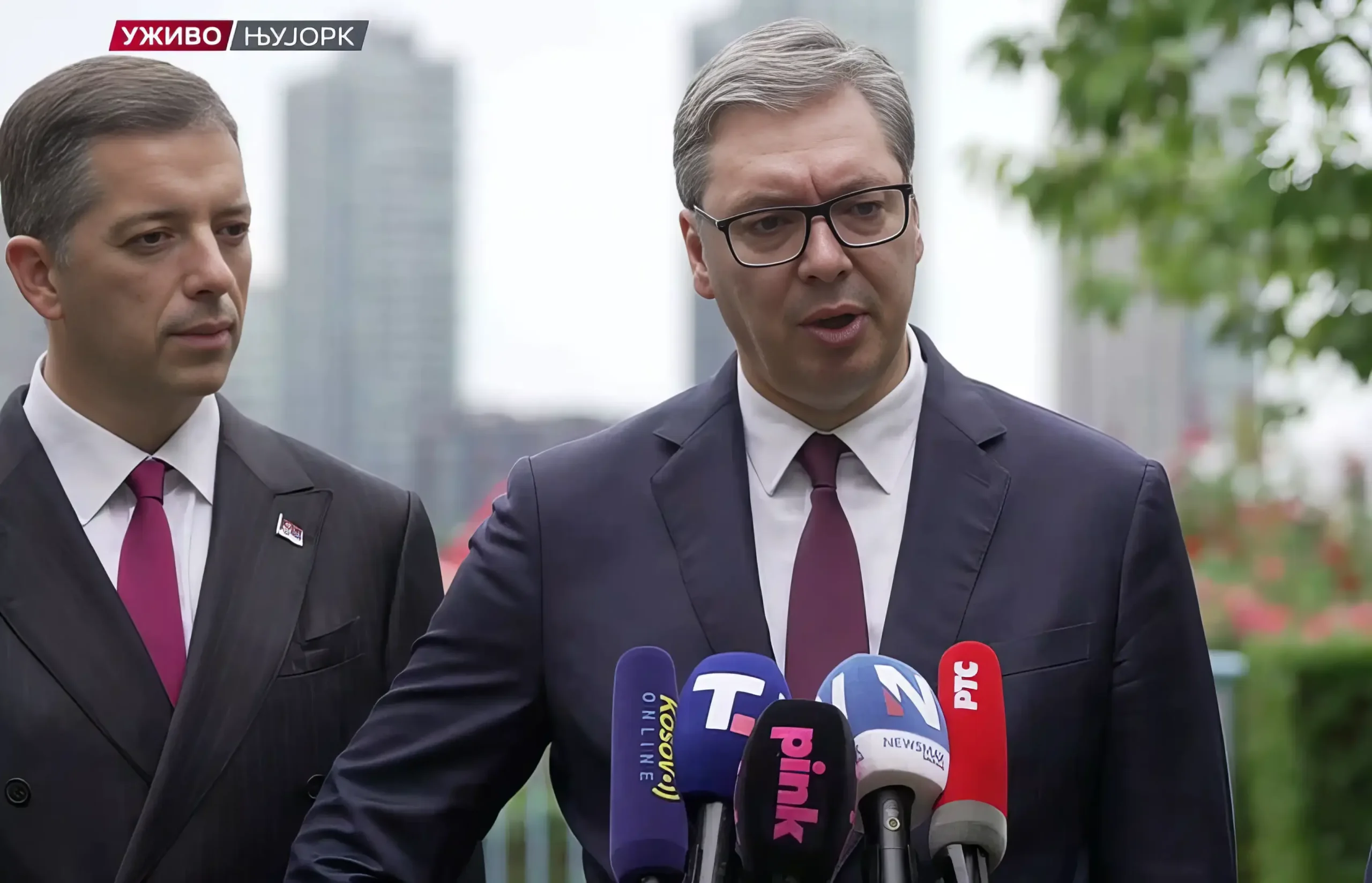 A szerb elnök és külügyminisztere New York-ban, ahol az ENSZ közgyűlés ülésszakán vesznek részt (Screenshot)