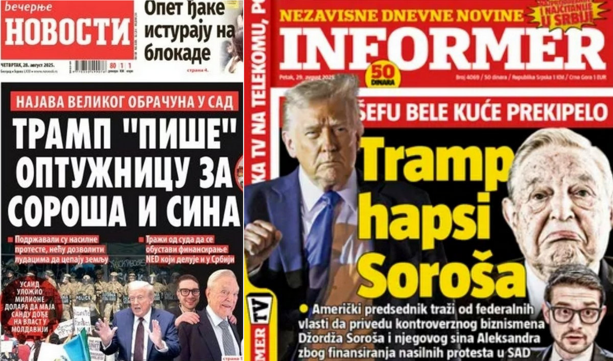 A szerb kormányközeli sajtó most éppen Trumphoz dörgődzik