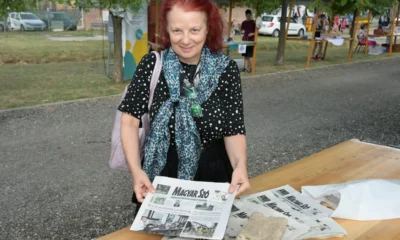 Varjú Márta, aki pártlapot csinált a Magyar Szóból, a kép 2022-ben készült, itt még fekete a fejléc, de nem ezen múlik