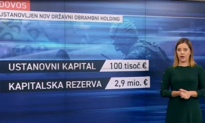 Szlovéniában az egyik vezető hír volt pénteken az állami védelmi vállalat, a DOVOS megalakítása (Forrás: Screenshot)