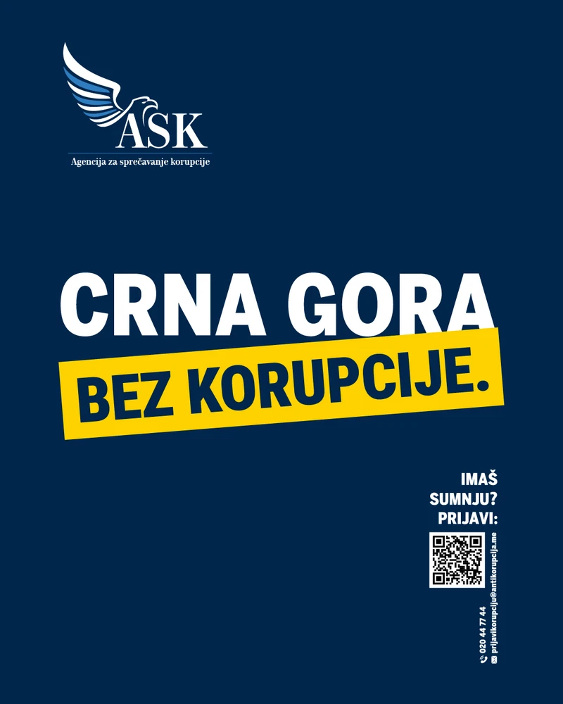 A Nemzeti Korrupcióellenes Tanács támogatásával elindította a „Korrupció nélküli Montenegró” országos kampányt, amelynek célja a polgárok bizalmának erősítése és egy olyan rendszer létrehozása, amelyben a szabályok mindenkire egyformán vonatkoznak