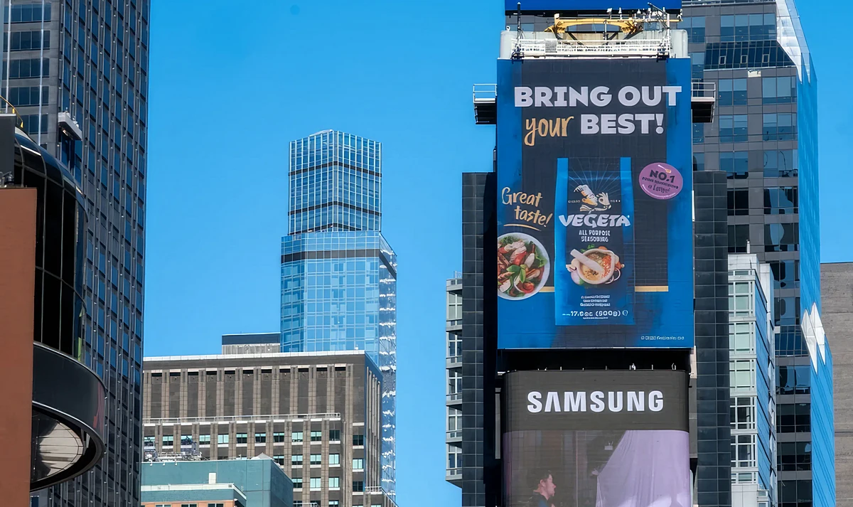 A Vegeta hirdet a New York-i Times Squaren