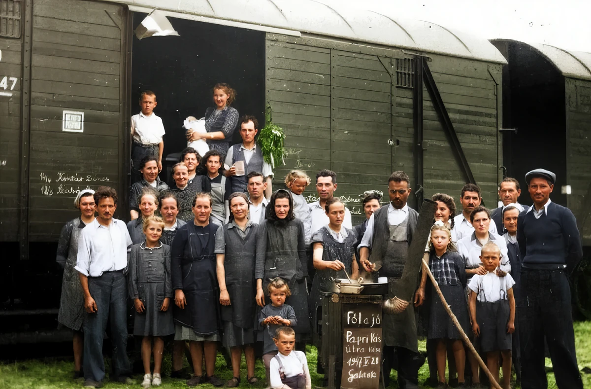 Fől a jó Paprikás, Galánta, 1947. május 28-án - A kitelepített magyarokat szállító első szerelvény 1947. április 12-én, az utolsó 1949. június 5-én indult, a két időpont között szinte naponta vitték a kijelölt családokat ingóságaikkal együtt Magyarországra