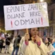 Szabadkai transzparens. teljesítsétek azonnal Dijana Hrka követelését- üzenet a Ćacilendnek