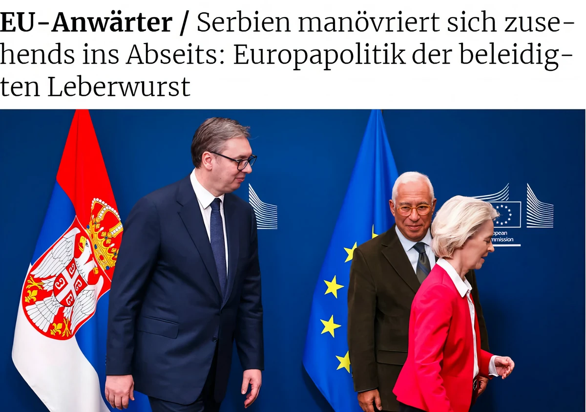 Szerbia a lemaradásban az első - a Tageblatt ezzel a képpel illusztrálta a cikkét